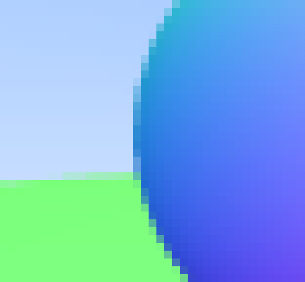 アンチエイリアシングを行った画像の拡大